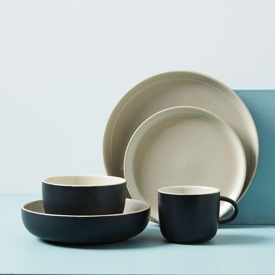 Kaloh Stoneware Dinnerware Black west elm United Kingdom